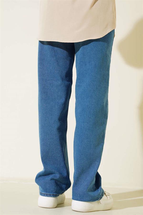 High Waist Palazzo Jeans Blue
