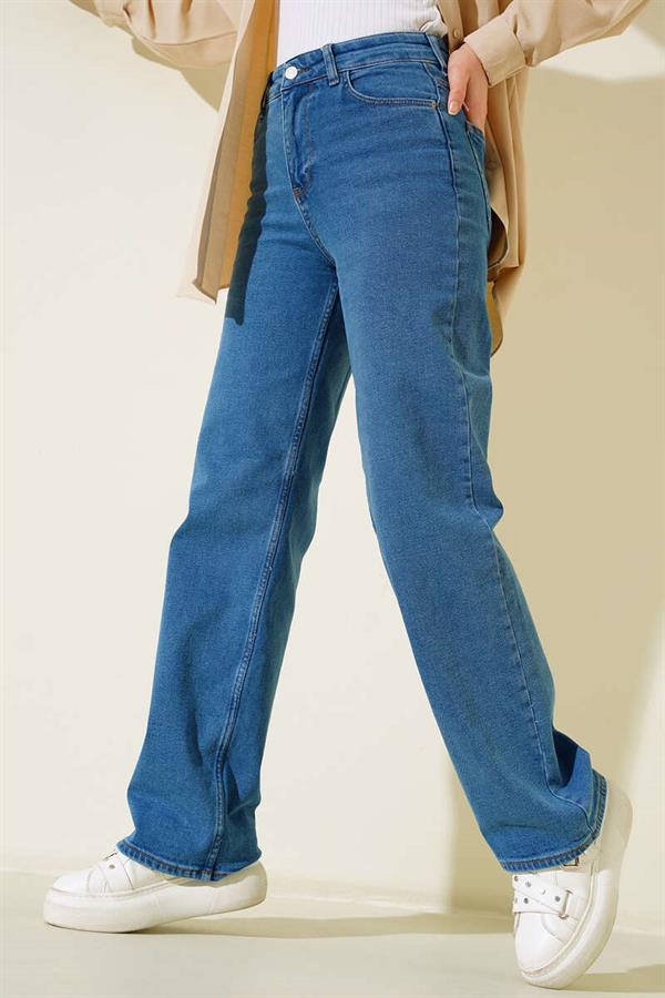 High Waist Palazzo Jeans Blue