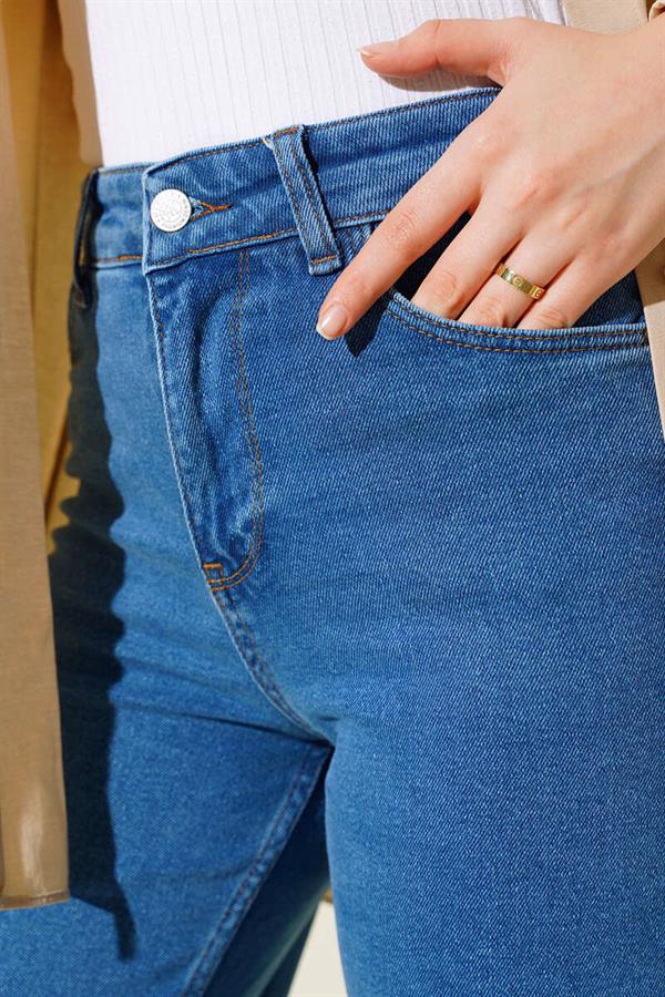 High Waist Palazzo Jeans Blue