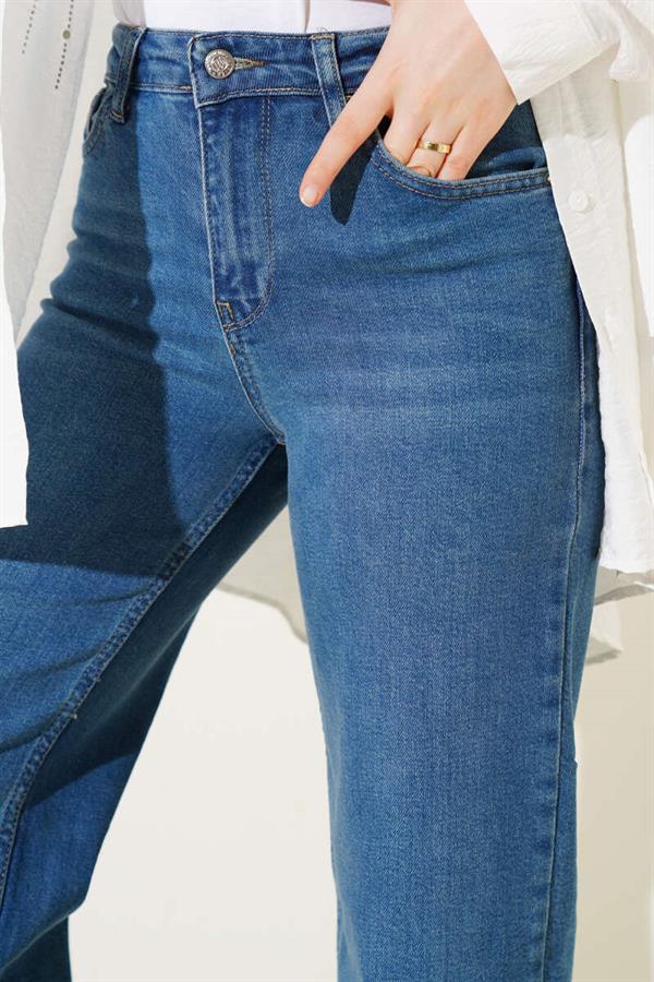 High Waist Palazzo Denim Trousers Tinted