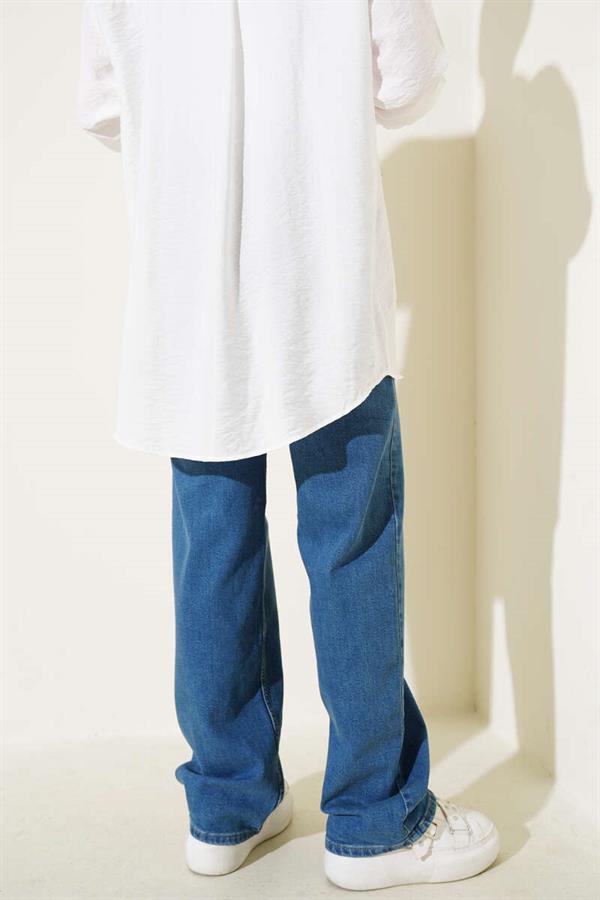 High Waist Palazzo Denim Trousers Tinted