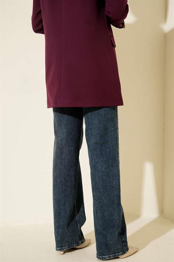 High-Waisted Palazzo Jeans in Green Tint