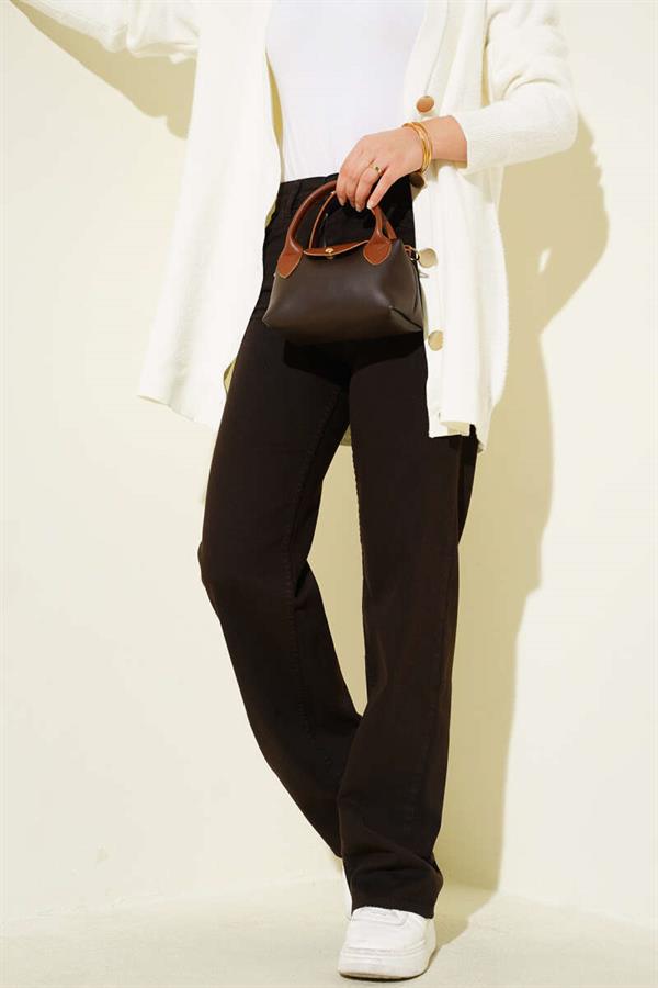 High Waist Palazzo Trousers Brown