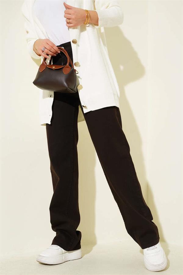 High Waist Palazzo Trousers Brown