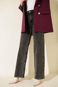 High-Waisted Palazzo Pants in Dark Snow