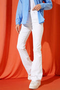 High Waist Bell-bottom Trousers White