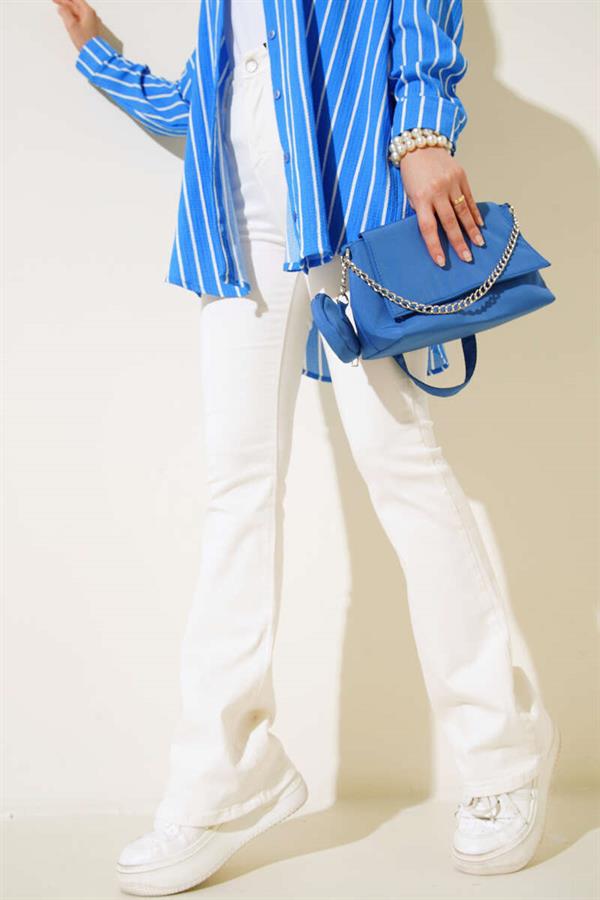 High Waist Bell-bottomed Trousers Ecru