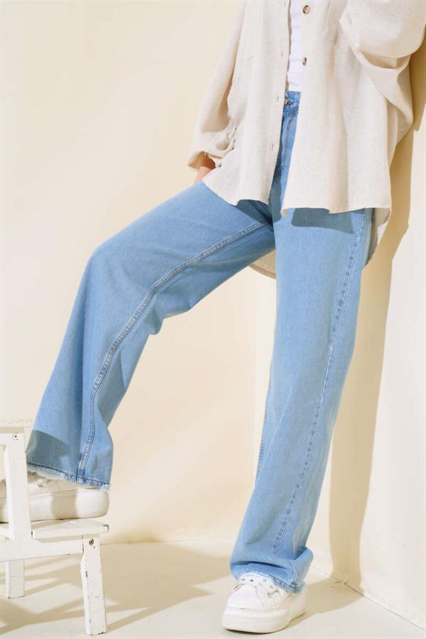 High Waist Palazzo Jeans Ice Blue