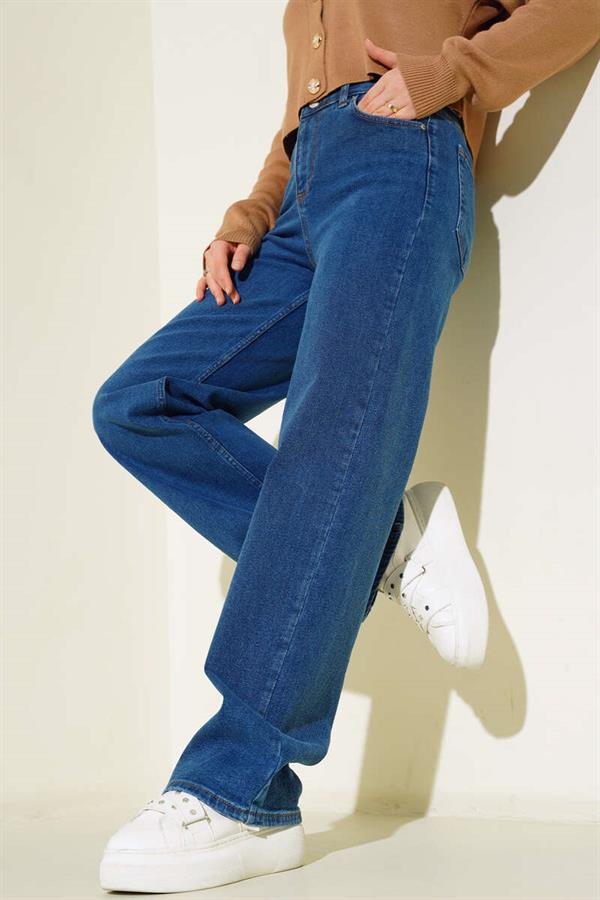 High Waist Palazzo Jeans Blue