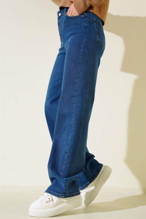 High Waist Palazzo Jeans Blue