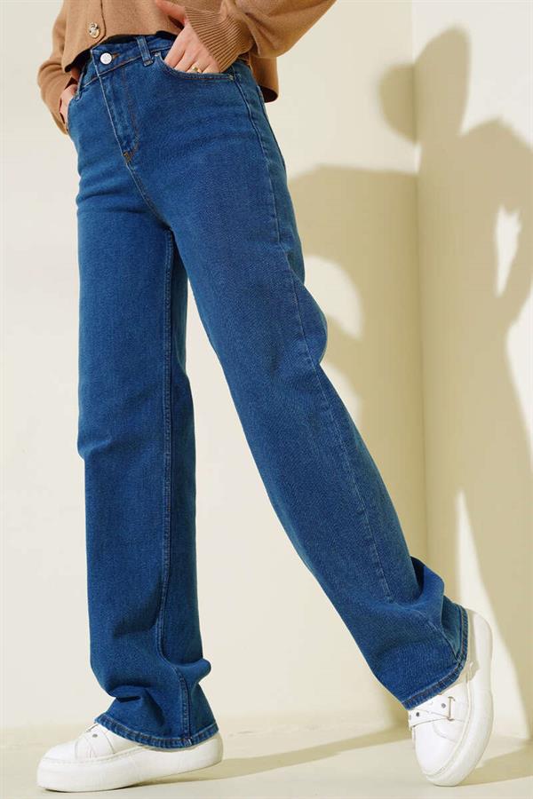 High Waist Palazzo Jeans Blue