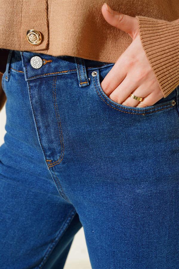 High Waist Palazzo Jeans Blue