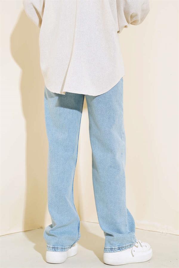 High Waist Palazzo Trousers in Snow Light