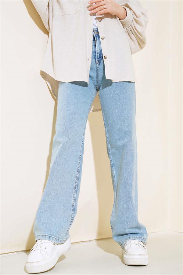 High Waist Palazzo Trousers in Snow Light