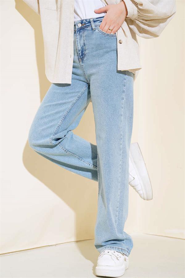 High Waist Palazzo Trousers in Snow Light