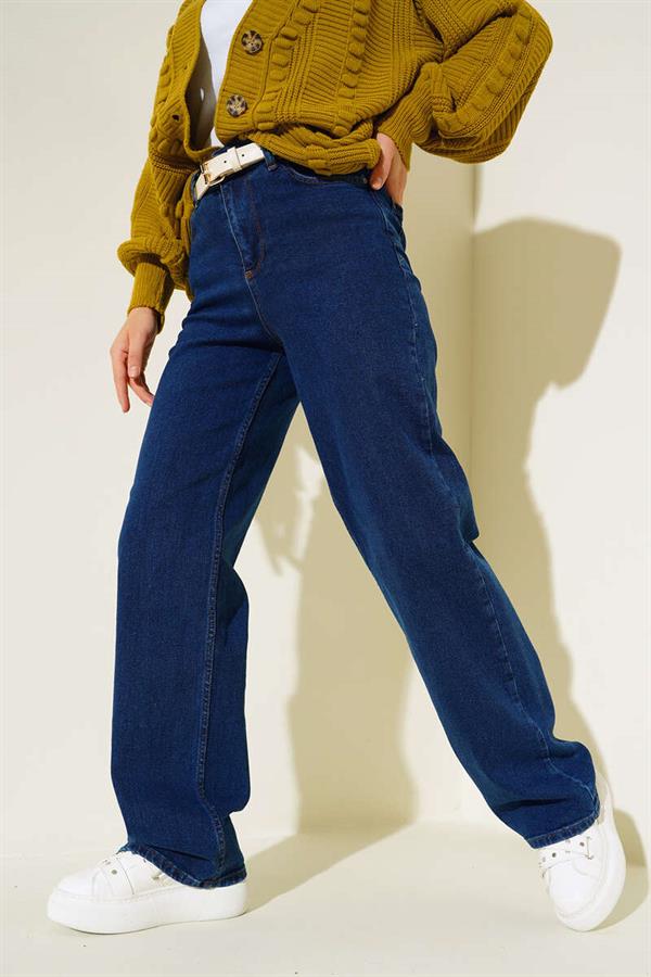 High-Waisted Palazzo Pants Navy Blue