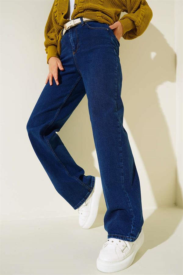 High-Waisted Palazzo Pants Navy Blue