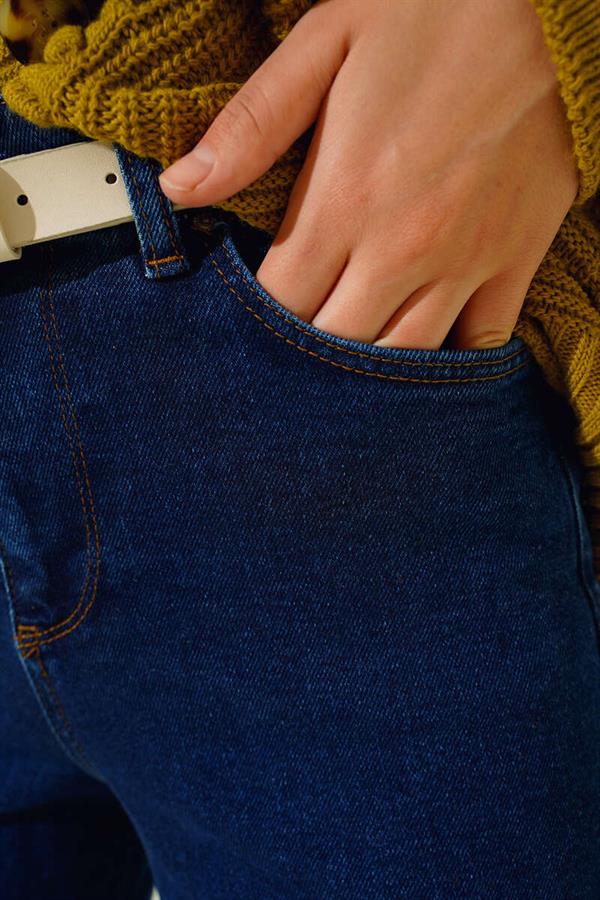 High-Waisted Palazzo Pants Navy Blue