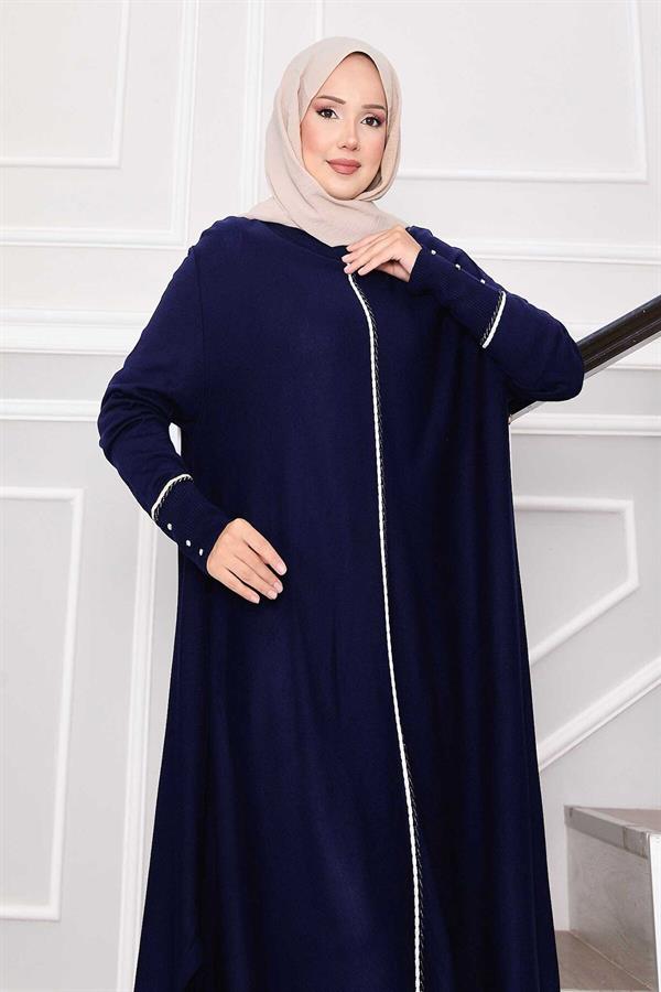 Elegant Glitter Striped Mevlana Knit Tunic in Saxe