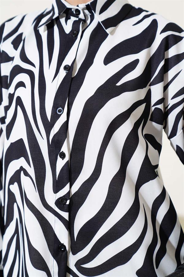 Zebra Patterned Shirt Black