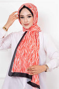 Zebra Patterned Hijab Shawl Red