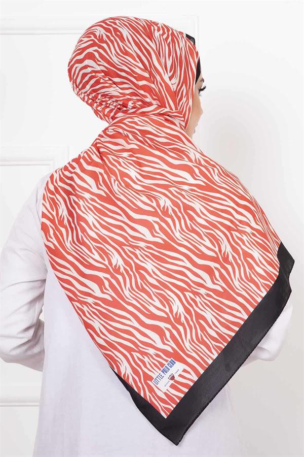 Zebra Patterned Hijab Shawl Red
