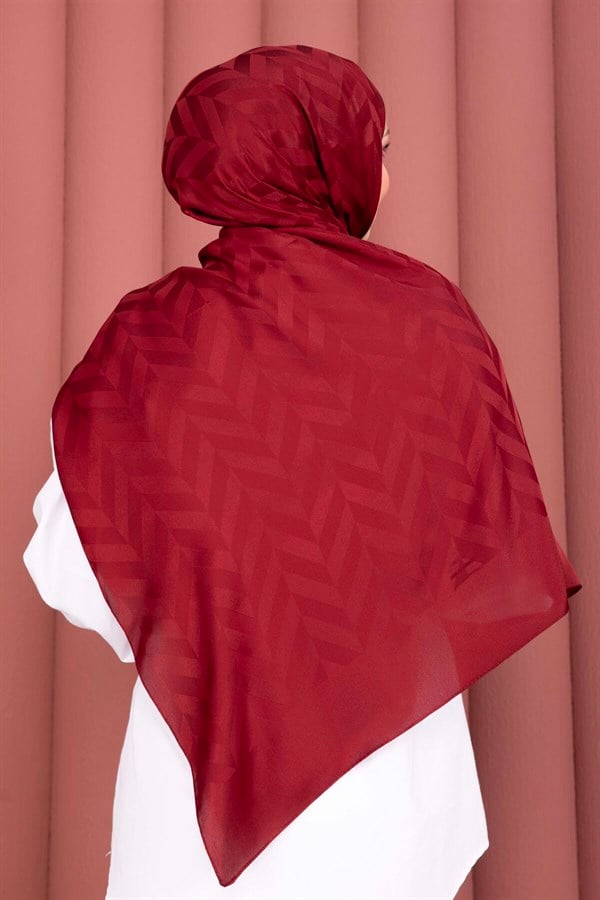 Zigzag Pattern Jacquard Shawl Series Burgundy