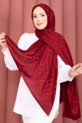 Zigzag Pattern Jacquard Shawl Series Burgundy