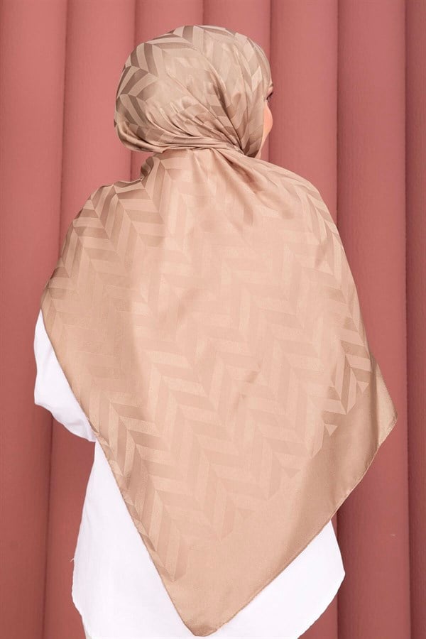 Zigzag Pattern Jacquard Shawl Series Camel