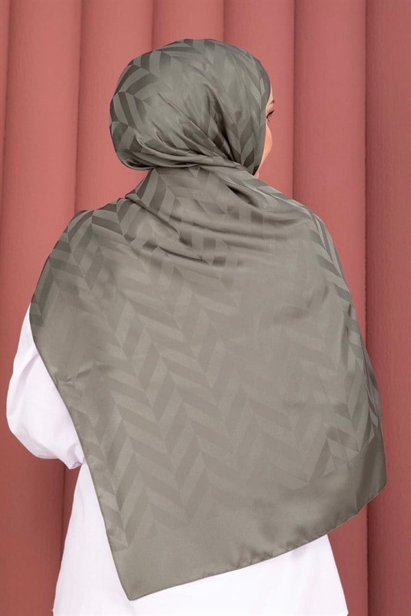 Zigzag Pattern Jacquard Shawl Series Khaki
