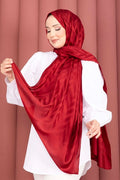 Zigzag Pattern Jacquard Shawl Series Red