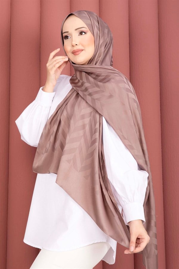 Zigzag Pattern Jacquard Scarf Series Dark Powder