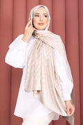 Zigzag Pattern Jacquard Shawl Series Cream