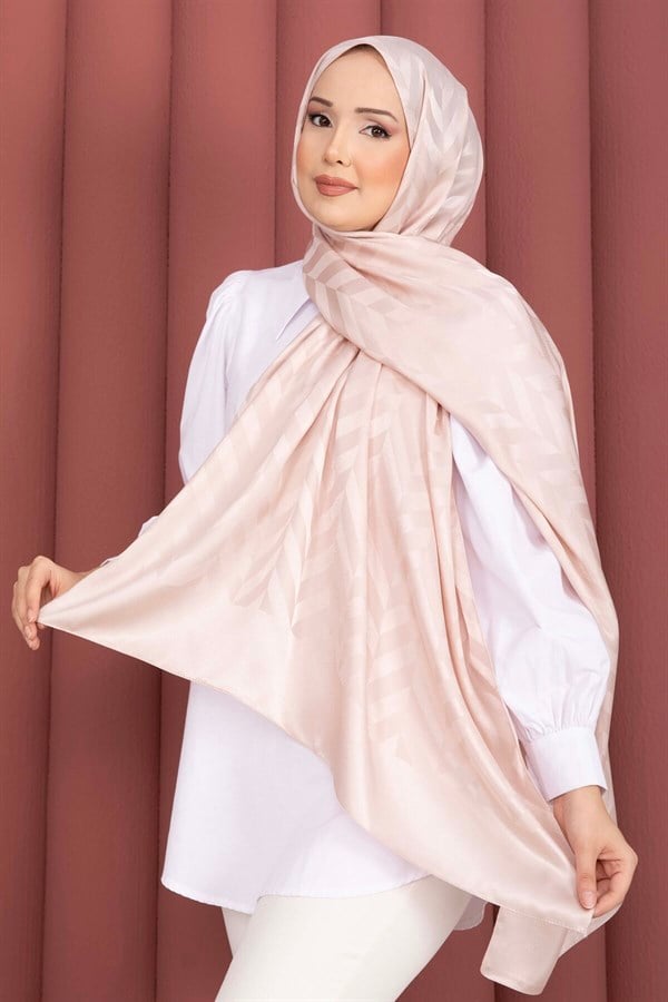 Zigzag Pattern Jacquard Scarf Series Powder Pink