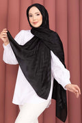 Zigzag Pattern Jacquard Shawl Series Black
