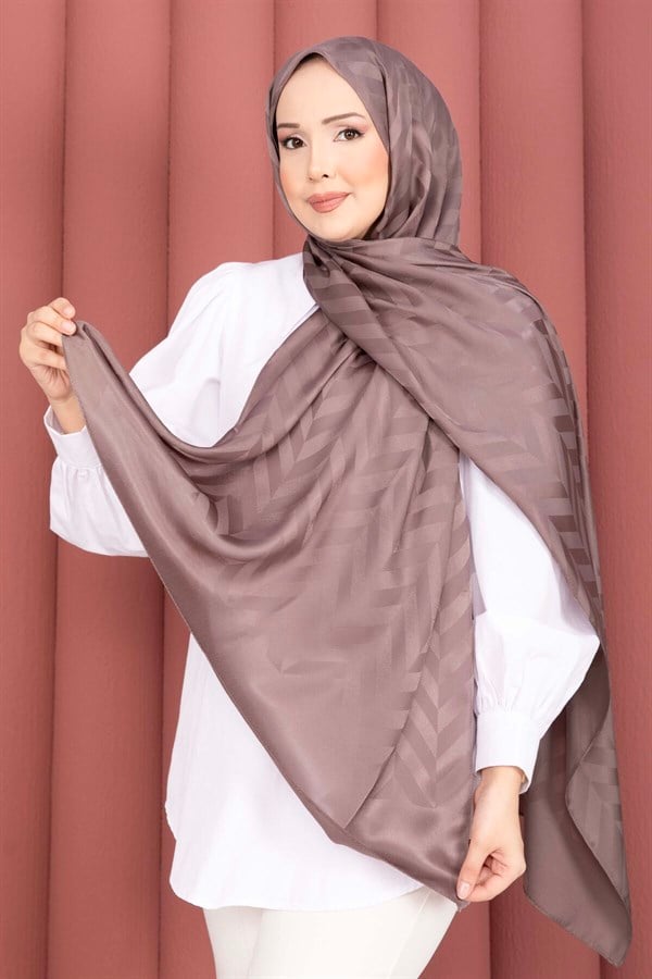 Zigzag Pattern Jacquard Shawl Series Mink