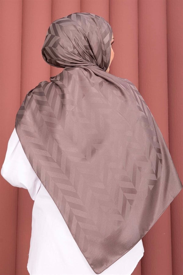 Zigzag Pattern Jacquard Shawl Series Mink