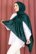 Zigzag Pattern Jacquard Shawl Series Emerald