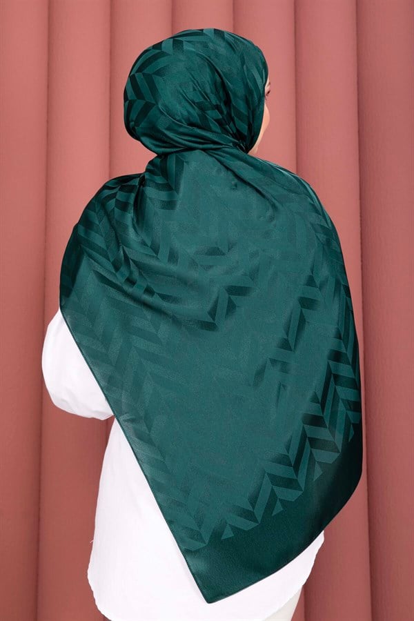 Zigzag Pattern Jacquard Shawl Series Emerald