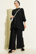 Zigzag Pattern 2 Piece Set, Black