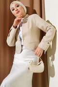Chain and Hook Pin Short Jacket Beige
