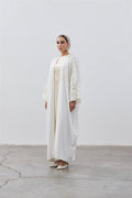 Gold Detailed Premium Abaya White