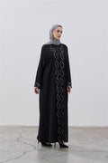 Stone Detailed Premium Abaya Black