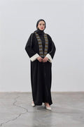Stripe Detail Premium Abaya Black
